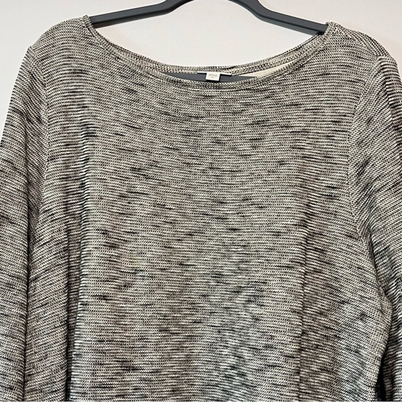 J JILL Pure Jill Gray Flecked 100% Cotton Knit Pullover Sweater Sz XL 3/4 Sleeve - Picture 2 of 13